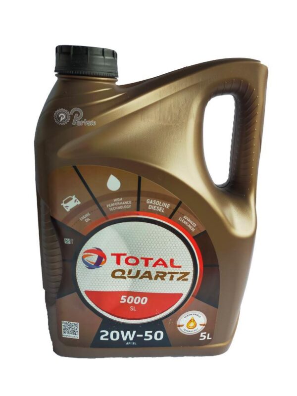 TOTAL QUARTZ MOTOR ENGINE OIL 5000 SL, SAE 20W 50, API SL (5 LITRES)