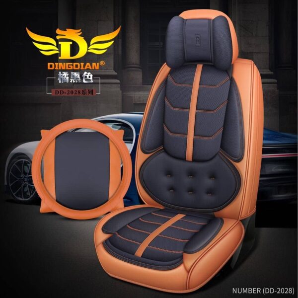 UNIVERSAL LUXURY LEATHER CAR SEAT COVER BLACK AND BROWN